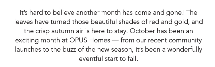 OPUS Homes newsletter content panel