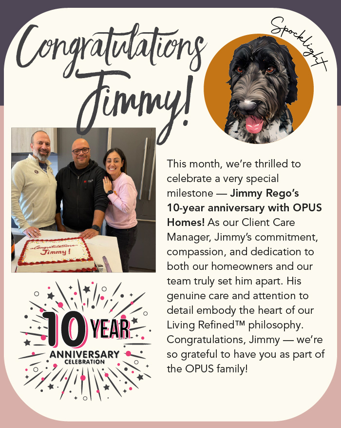 OPUS Homes newsletter content panel