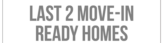 LAST 2 MOVE-IN
READY HOMES