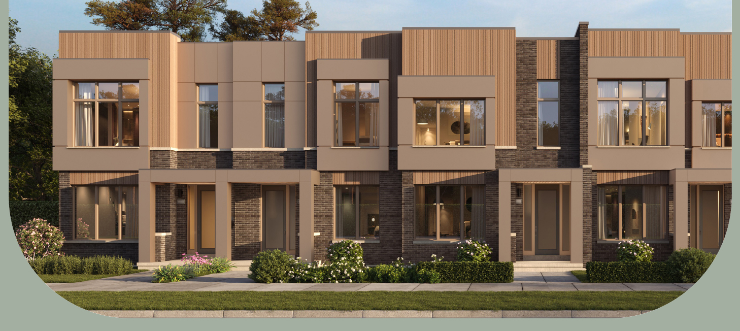 Exterior rendering of Unionglen townhomes