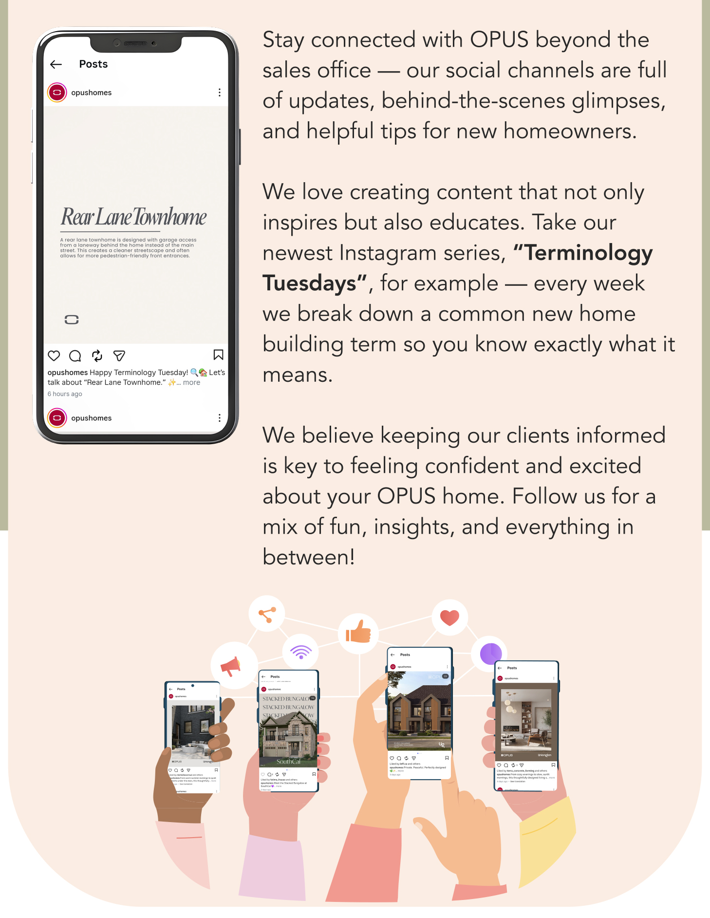 Stay connected with OPUS on social media – updates, behind-the-scenes glimpses, and Terminology Tuesdays on Instagram