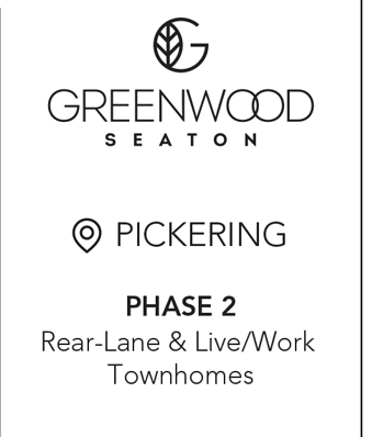 Greenwood Seaton - Pickering, Phase 2 - Rear-Lane & Live/Work Townhomes