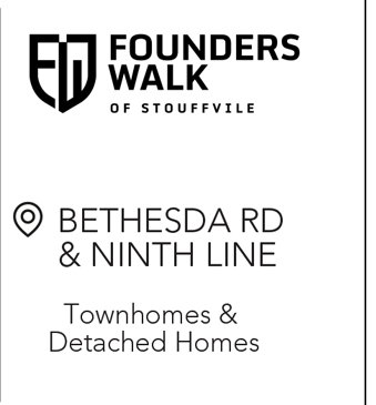Founders Walk of Stouffville - Bethesda Rd & Ninth Line - Townhomes & Detached Homes