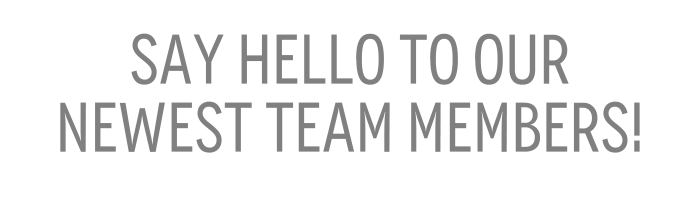 Say Hello to our newest Team Members!