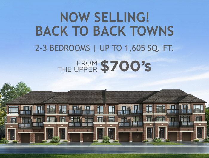 NOW SELLING! Back To Back Towns Now Selling! 2-3 Bedrooms | Up To 1,605 Sq. Ft.